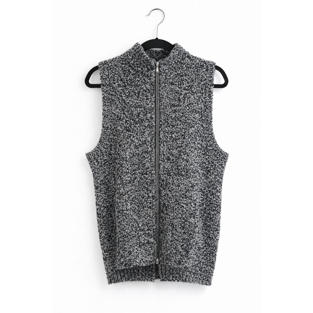 Womens Knit Sweater Vest Zip Up Marled Fleece Casual Layering Cozy Fishermancore